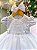 Vestido Menina Bonita Bebe Alice Valentina Branco - Imagem 5