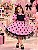 Vestido Banana Club Melody Rosa Poa Preto - Imagem 1