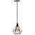 Pendente luminária lustre aramado diamante preto - Imagem 1