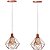 Kit 2 Pendentes Lustre Luminária Aramado Diamante - Imagem 3