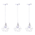 Kit 3 Pendentes Lustre Luminária Aramado Diamante - Imagem 2