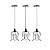 Kit 3 Pendente Luminária Lustre Aramado Tulipa - Imagem 5