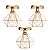 Kit 3 Lustres De Teto Industrial Plafon Aramado Diamante - Imagem 1