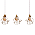 Kit 3 Pendentes Lustre Luminária Aramado Diamante - Imagem 3