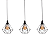 Kit 3 Pendentes Lustre Luminária Aramado Diamante - Imagem 5