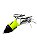 Isca Artificial Bad Line Speed Bad 4,9 cm 9,1 gr cor 27 Amarelo Flúor Cabeça Preta - Imagem 3