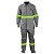Conjunto Uniforme Risco 2 Norma NR 10 Eletricista Cor Cinza Faixa Refletiva Verde - Imagem 2
