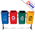 Kit Lixeira Coleta Seletiva 50L Poste Suporte de Metal Bralimpia KTLX50FR - Imagem 1