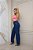Calça jeans Wide Leg Pantalona azul básica lisa cintura alta - Imagem 8