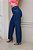 Calça jeans Wide Leg Pantalona azul básica lisa cintura alta - Imagem 10