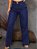 Calça jeans Wide Leg Pantalona azul básica lisa cintura alta - Imagem 3