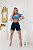 Bermuda jeans azul feminina meia coxa barra desfiada - Imagem 3