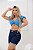 Bermuda jeans azul feminina meia coxa barra desfiada - Imagem 8