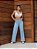 Calça jeans feminina Wide Leg clara rasgada cintura alta - Imagem 7