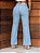 Calça jeans feminina Wide Leg clara rasgada cintura alta - Imagem 4
