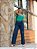 Calça jeans feminina Wide Leg azul rasgada cintura alta - Imagem 10