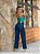 Calça jeans feminina Wide Leg azul rasgada cintura alta - Imagem 8