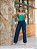 Calça jeans feminina Wide Leg azul rasgada cintura alta - Imagem 7