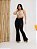 Calça jeans flare preta rasgada com bolsos funcionais - Imagem 7