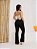 Calça jeans flare preta rasgada com bolsos funcionais - Imagem 8