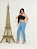 Calça jeans mom boyfrend clara básica cintura alta feminina - Imagem 5