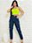 Calça jeans mom boyfrend azul rasgada feminina - Imagem 1