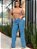 Calça jeans Wide Leg clara básica cintura alta feminina - Imagem 5