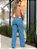 Calça jeans Wide Leg clara básica cintura alta feminina - Imagem 3