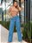 Calça jeans Wide Leg clara básica cintura alta feminina - Imagem 7