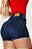 Short feminino jeans premium azul botões penses frontal - Imagem 4