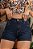Short feminino cargo azul jeans premium lycra empina bumbum - Imagem 2