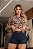 Short feminino cargo azul jeans premium lycra empina bumbum - Imagem 1