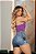 Short feminino cargo claro jeans premium lycra empina bumbum - Imagem 3