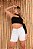 Bermuda branca feminina jeans meia-coxa básica - Imagem 1