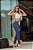 Calça jeans feminina skinny azul rasgada com cordão no cós - Imagem 5