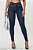 Calça jeans feminina skinny azul básica puídos empina bumbum - Imagem 2