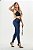 Calça jeans feminina skinny azul básica puídos empina bumbum - Imagem 5