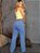 Calça Jeans Wide Leg Pantalona Básica Clara Com Cintura Alta - Imagem 3