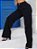 Calça Wide Leg Pantalona Jeans Preta Básica Com Cintura alta - Imagem 7