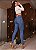 Calça jeans premium skinny feminina básica clara de botão - Imagem 5