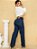 Calça jeans pantalona boyfriend básica azul penses na frente - Imagem 3