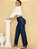 Calça jeans pantalona boyfriend básica azul penses na frente - Imagem 5