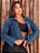 Jaqueta feminina jeans básica clara sem lycra - Imagem 7
