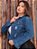 Jaqueta feminina jeans básica com puídos sem lycra - Imagem 4