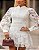 Vestido Curto Renda Branca de Manga - Imagem 1