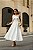Vestido Midi Branco Laço Ombro - Imagem 1