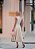 Vestido Midi Bege com Bordado Rosa e Recortes nas Cavas - Imagem 3
