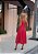 Vestido Midi Renda Vermelha com Alças Largas e Saia Godê - Imagem 3