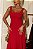 Vestido Midi Liso com Laços Costas Vermelho - Imagem 3