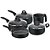 Conjunto de panelas ETERNA NIGRO, 5 peças, antiaderente, tampa vidro, preto. Cod. 025927 - Imagem 2